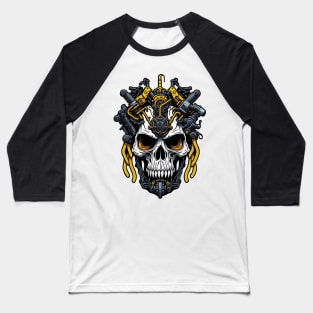 Mecha Skull S02 D10 Baseball T-Shirt